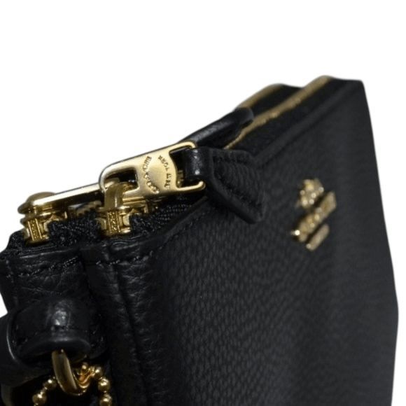 COACH Pebble Leather Double Corner Zip Wallet Wristlet NEW - Picture 5 of 8